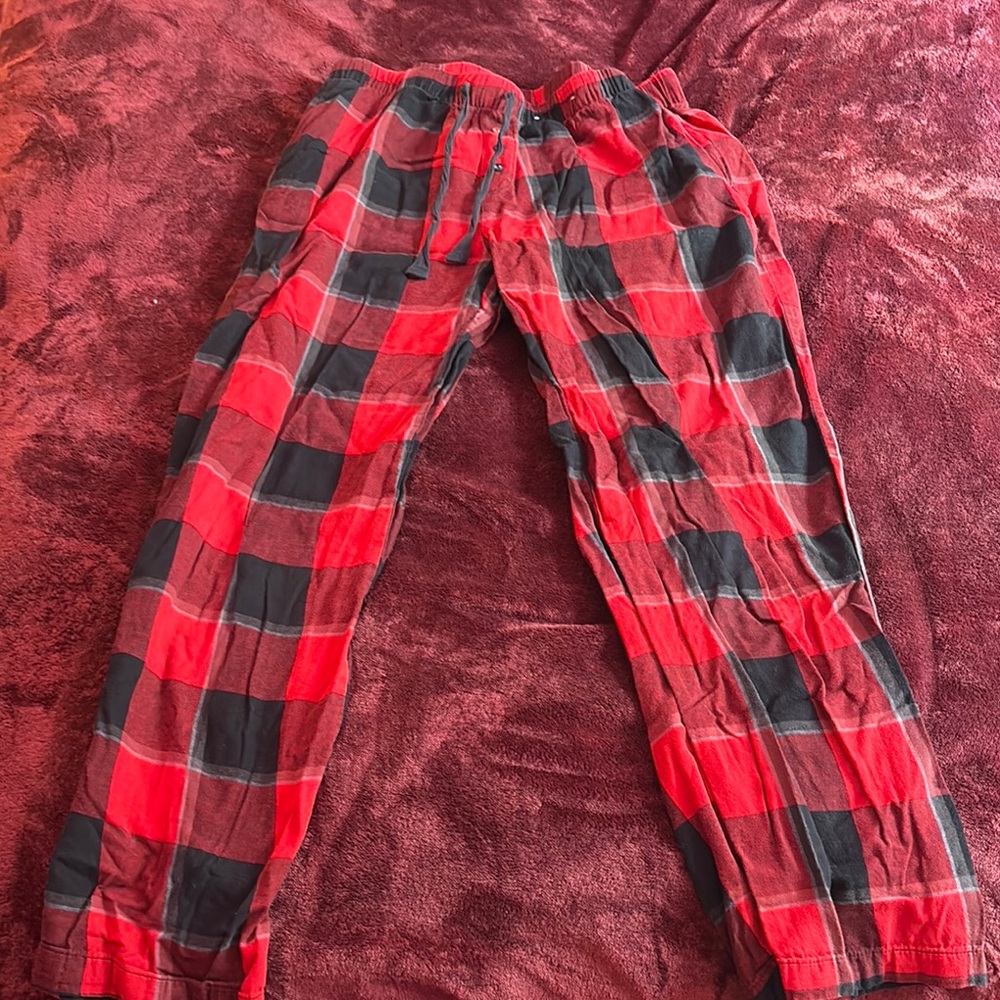 Stars Above Red and Black Plaid Pajama Pants